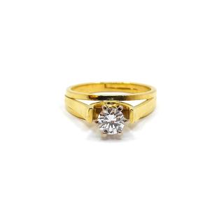 Solitaire Or Jaune 18k Diamant 0.55 Ct