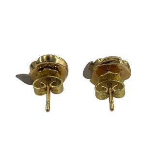 Boucles D'oreilles Or Jaune et Blanc
