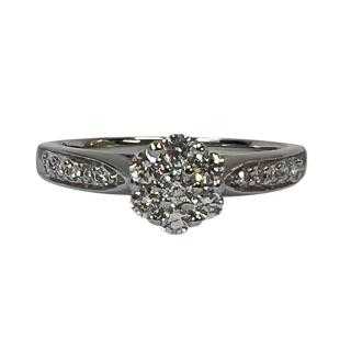 Bague Or Blanc 0.33CT Diamants