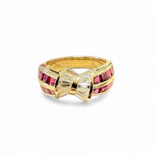 Bague Or Jaune 18ct Diamants et Rubis
