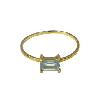 Bague Or Jaune 18k Aigue Marine