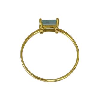 Bague Or Jaune 18k Aigue Marine