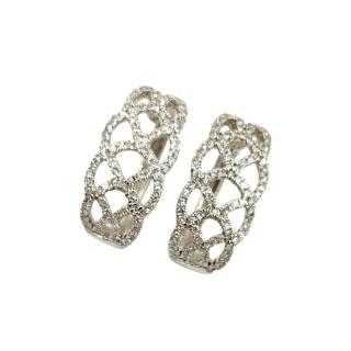 Boucles d'Oreilles Or Blanc 18 Ct & Diamants