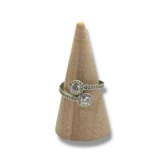 Bague or blanc 18ct zircons