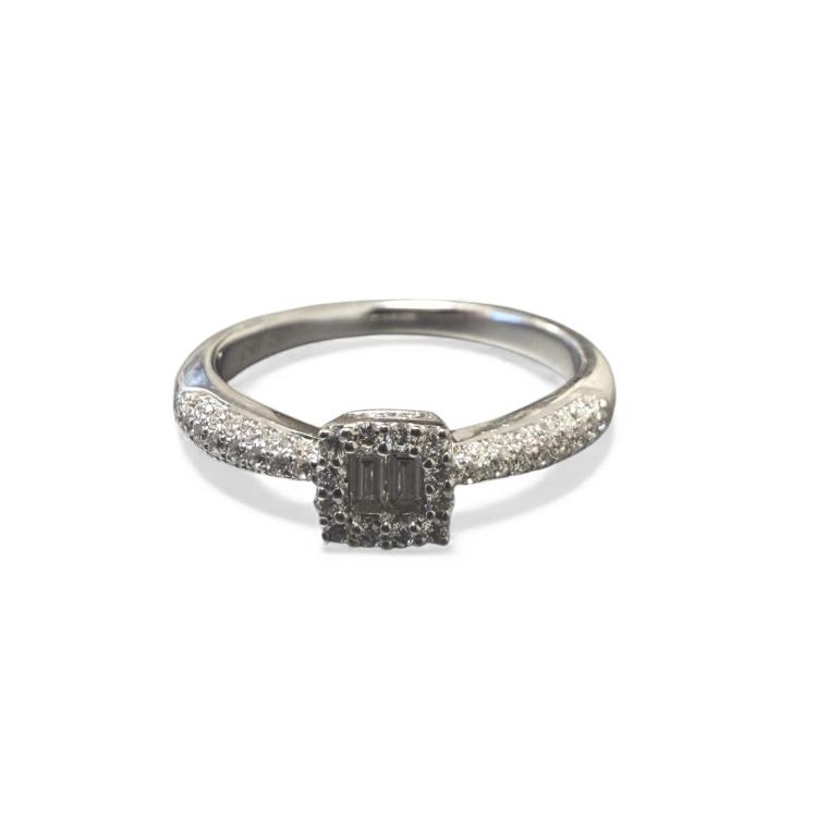Bague Or blanc 18ct et Diamants