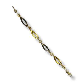 Bracelet or jaune et blanc 19ct