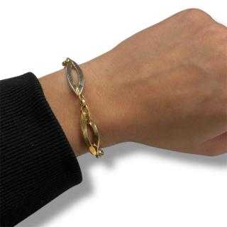 Bracelet or jaune et blanc 19ct