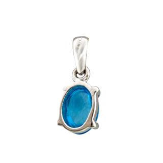 Pendentif Or Blanc 18ct & Topaze