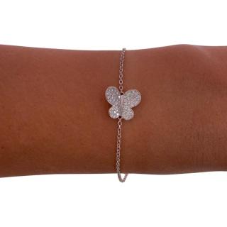 Bracelet Morganne Bello Papillon avec Diamants & Or Blanc...