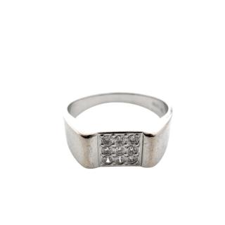 Bague Or Blanc 18ct & Diamants