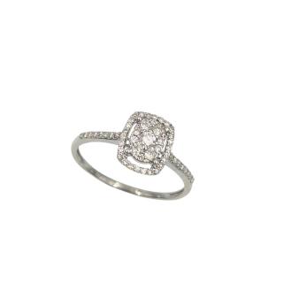 Bague Or Blanc 18 Ct&Diamants