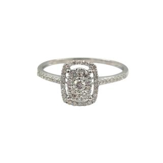 Bague Or Blanc 18 Ct&Diamants