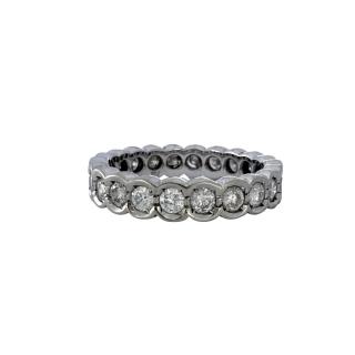 Bague Riviere Diamants Or Blanc 18CT